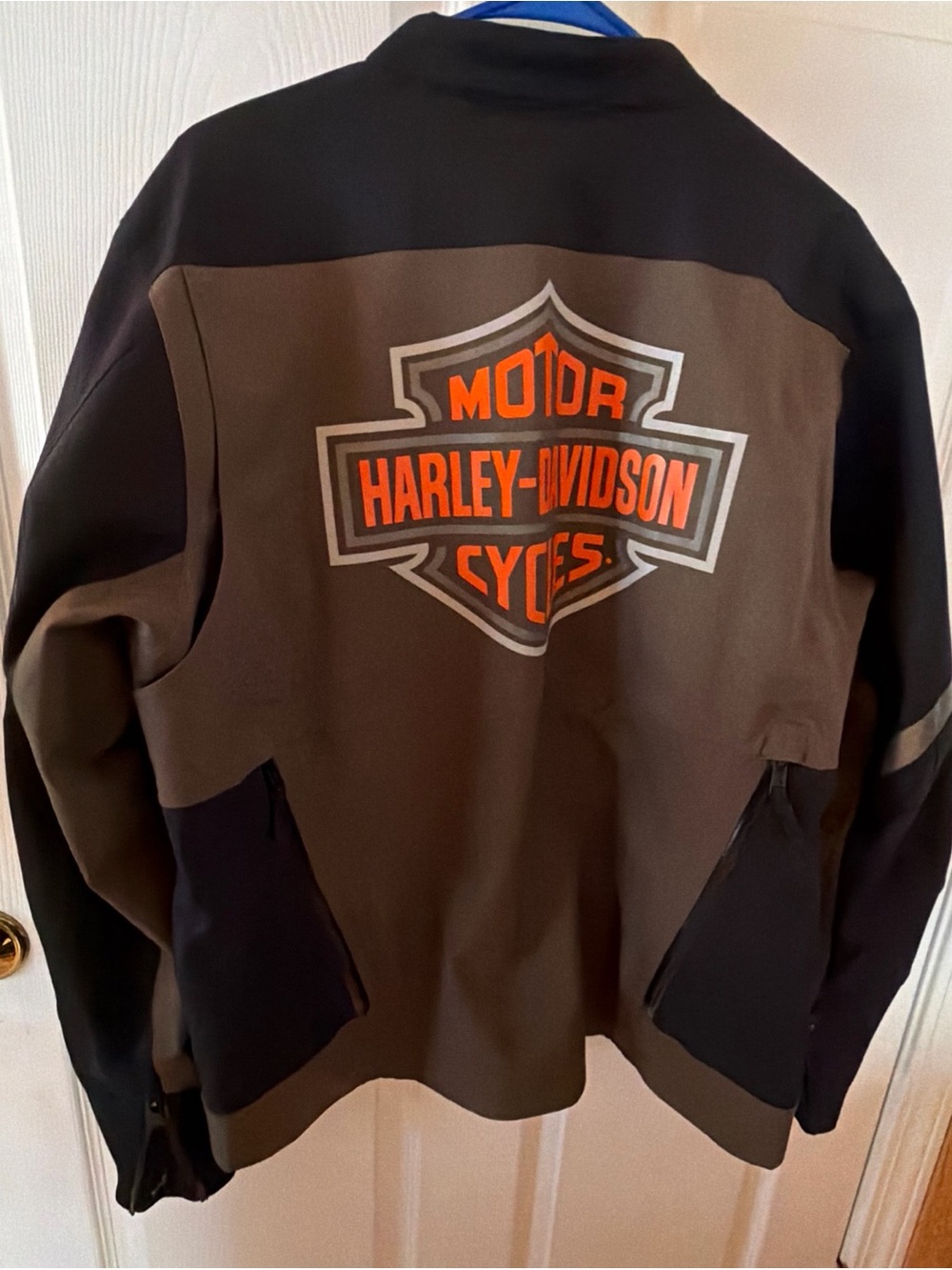Harley-Davidson Brown & Black Jacket with Orange Logo Shield